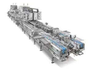 Complete automated packaging line with integrated machinery